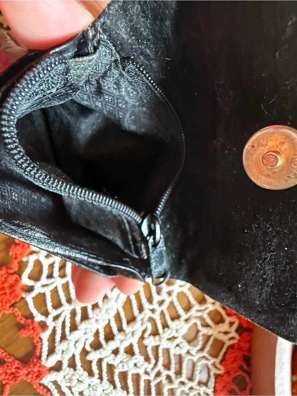 Vintage 80s Black Eel Skin Mini Clutch Coin Purse Made in Korea